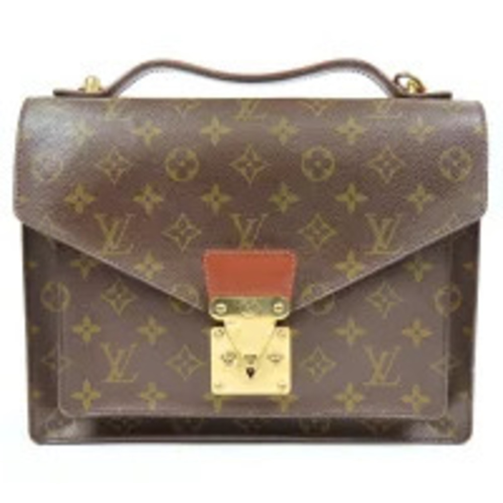 Louis Vuitton Monceau Shoulder Bag Business Monogram Handbag Leather Brown